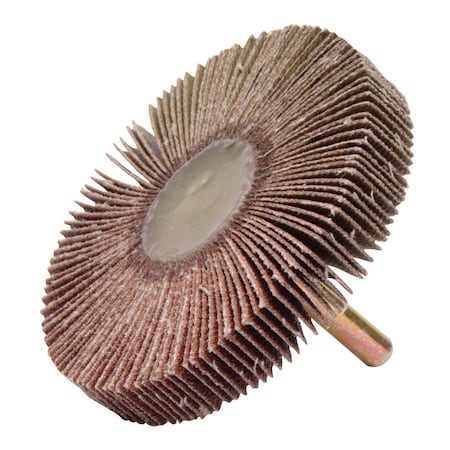 Weiler 3" x 1/2" Tiger Coated Abrasive Flap Wheel, 1/4" Stem, 80AO 52025